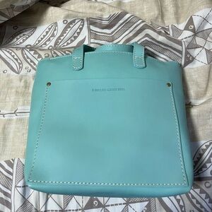 Portland Leather Goods mini crossbody tote w/ zipper closure